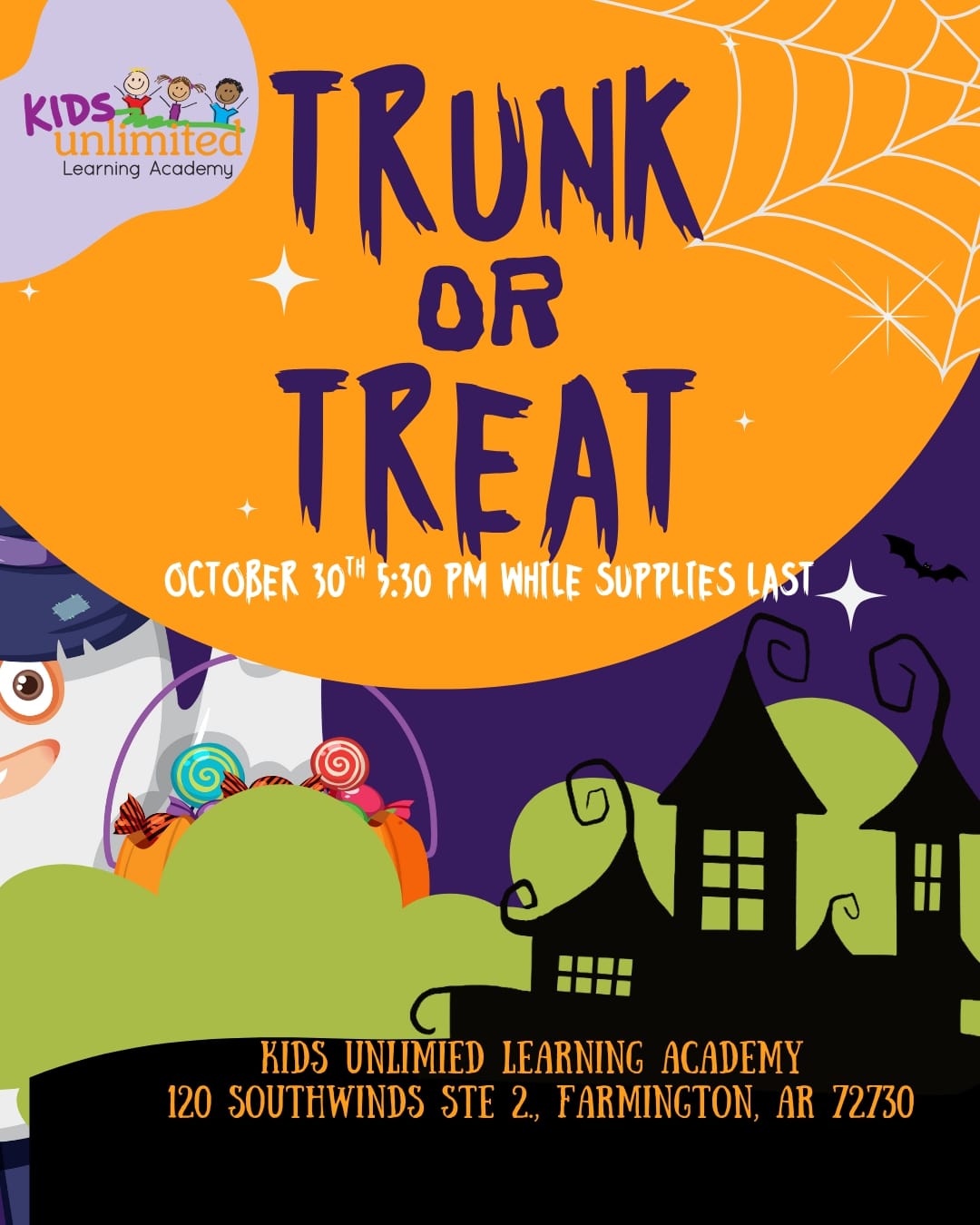 Trunk or Treat Event 10/30/25 5:30pm in Farmington, AR